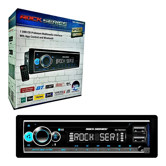 RKS-PREMIERCDX1 - ROCK SERIES ESTEREO 1 DIN 50X4W CD APP 2USB BT AUX