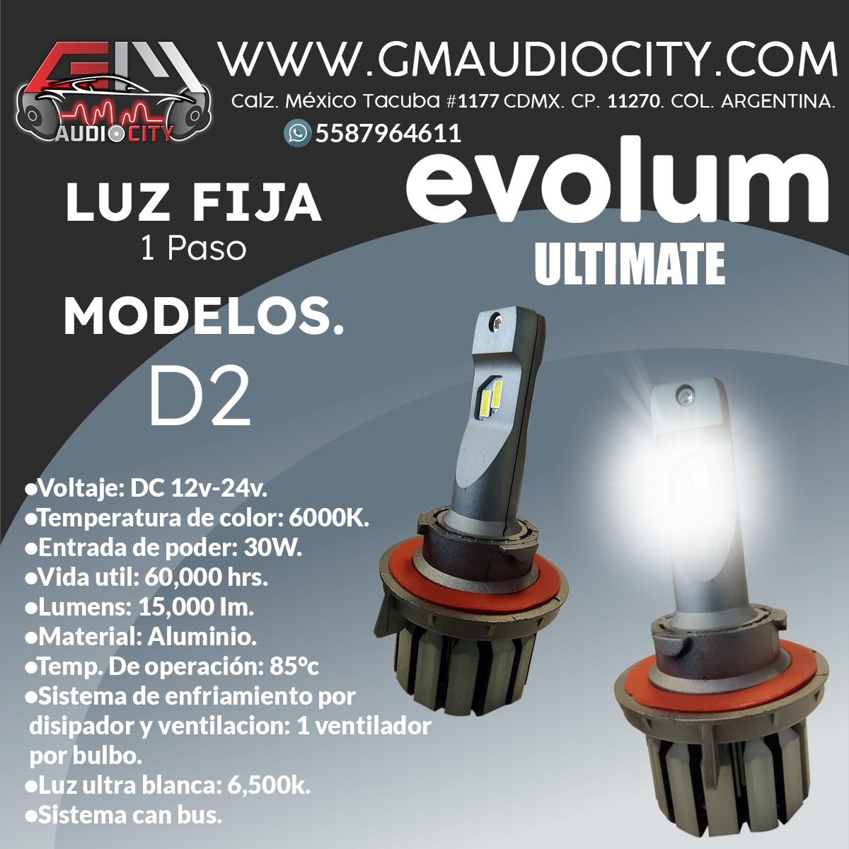 M6H13HL - M6 LED H13HL CHIP CSP 15000 LUMENES