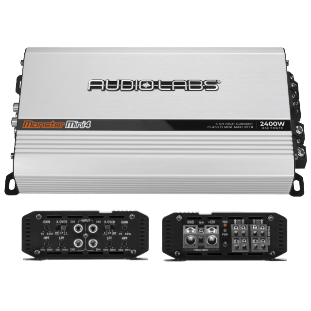 MONSTERMINI4 - AUDIOLABS AMPLIFICADOR MINI 4 CANALES CLASE D 2400W
