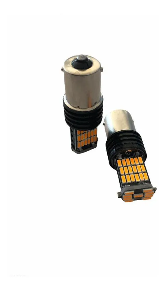 1156-45SMD-4014-Y-F - EVOLUM PAR FOCOS 1156 AMBAR ESTROBO 45 LEDS