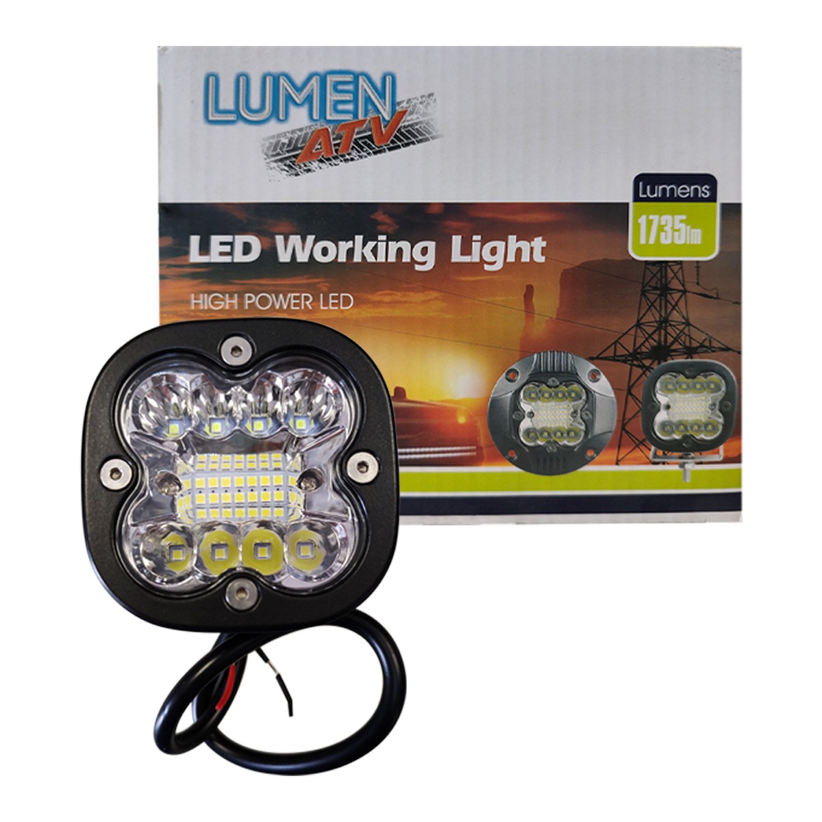 LM-5048 - LED DE TRABAJO CUADRADO 16 LEDS 48W PZ EPISTAR LEDS LUMENES 3300