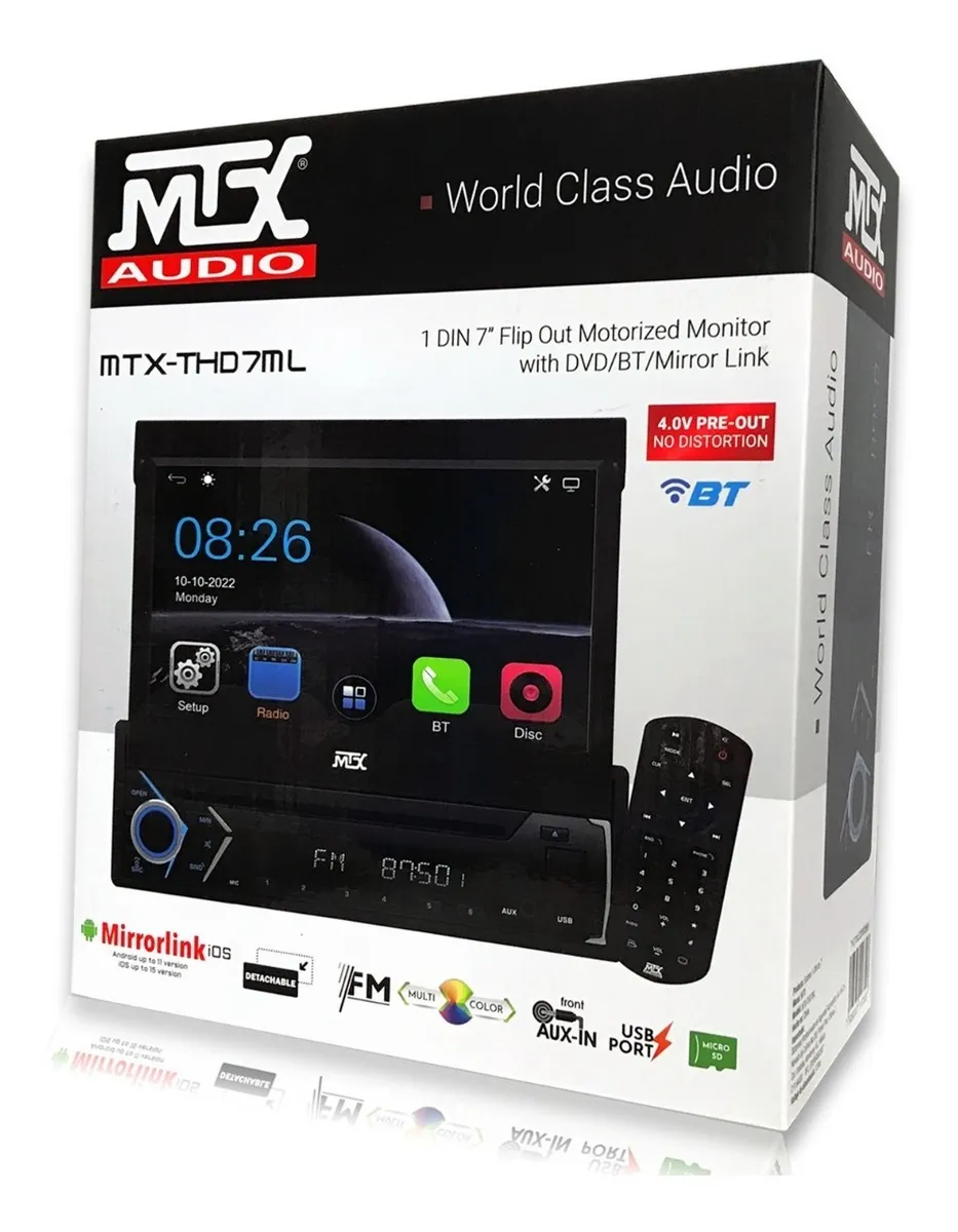 9601C-PLAY PANTALLA 7” MOTORIZADA BLUETOOTH