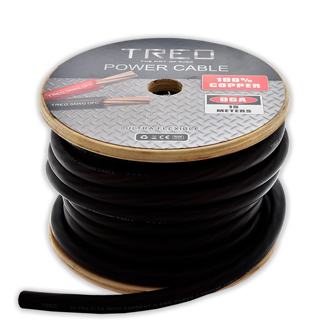 TR-PC015BK - TREO ROLLO CABLE CAL. 0 100% COBRE 15 METROS