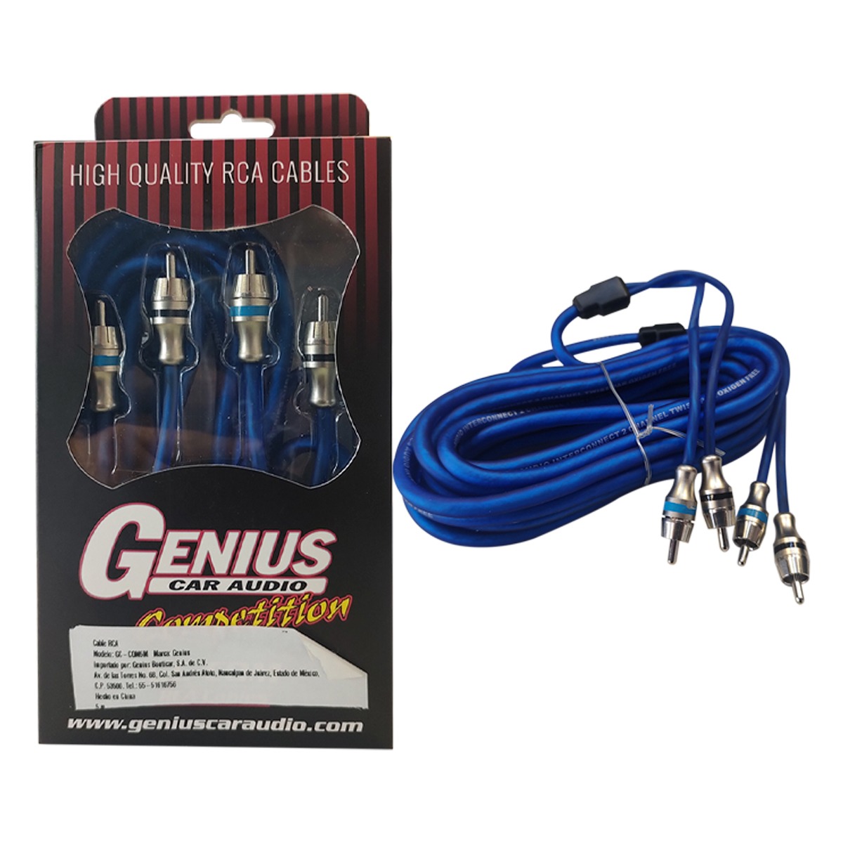 GC-COM5M - GENIUS CABLE RCA DE 5 METROS ALTA CALIDAD