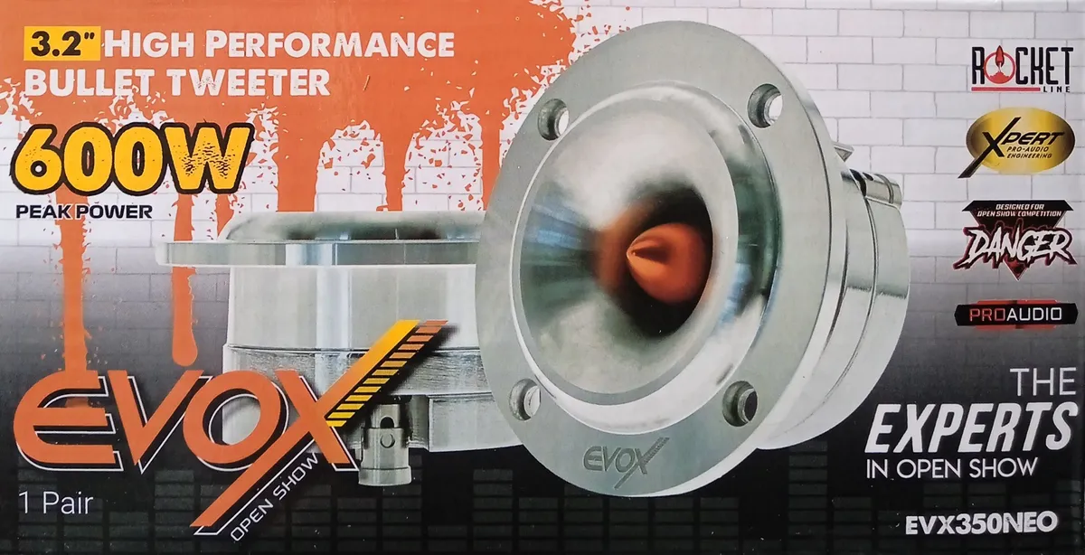 EVX350NEO - EVOX PAR DE TWEETER BALA DE 3.2" 300W RMS 600W MAX 8 OHMS