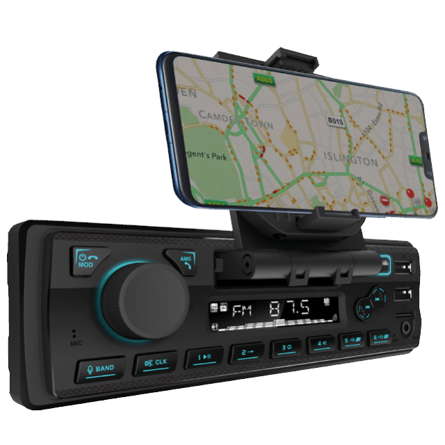 LUNARSH7 - ATOMIC ESTEREO 1 DIN MULTIMEDIA CON SOPORTE PARA CELULAR