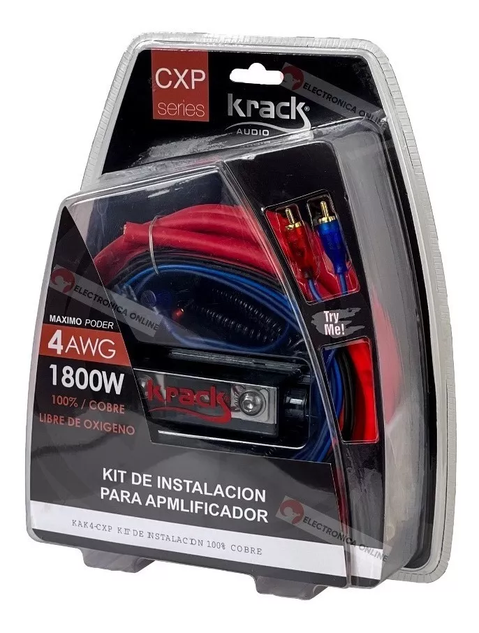 KIT-4COP - KBT KIT DE INSTALACION 100% COBRE CALIBRE 4 PARA AMPLIFICADOR