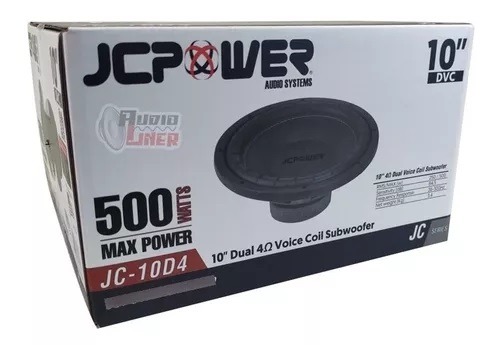 RS-10D4 - JC POWER SUBWOOFER 10" 1200W DUAL 4