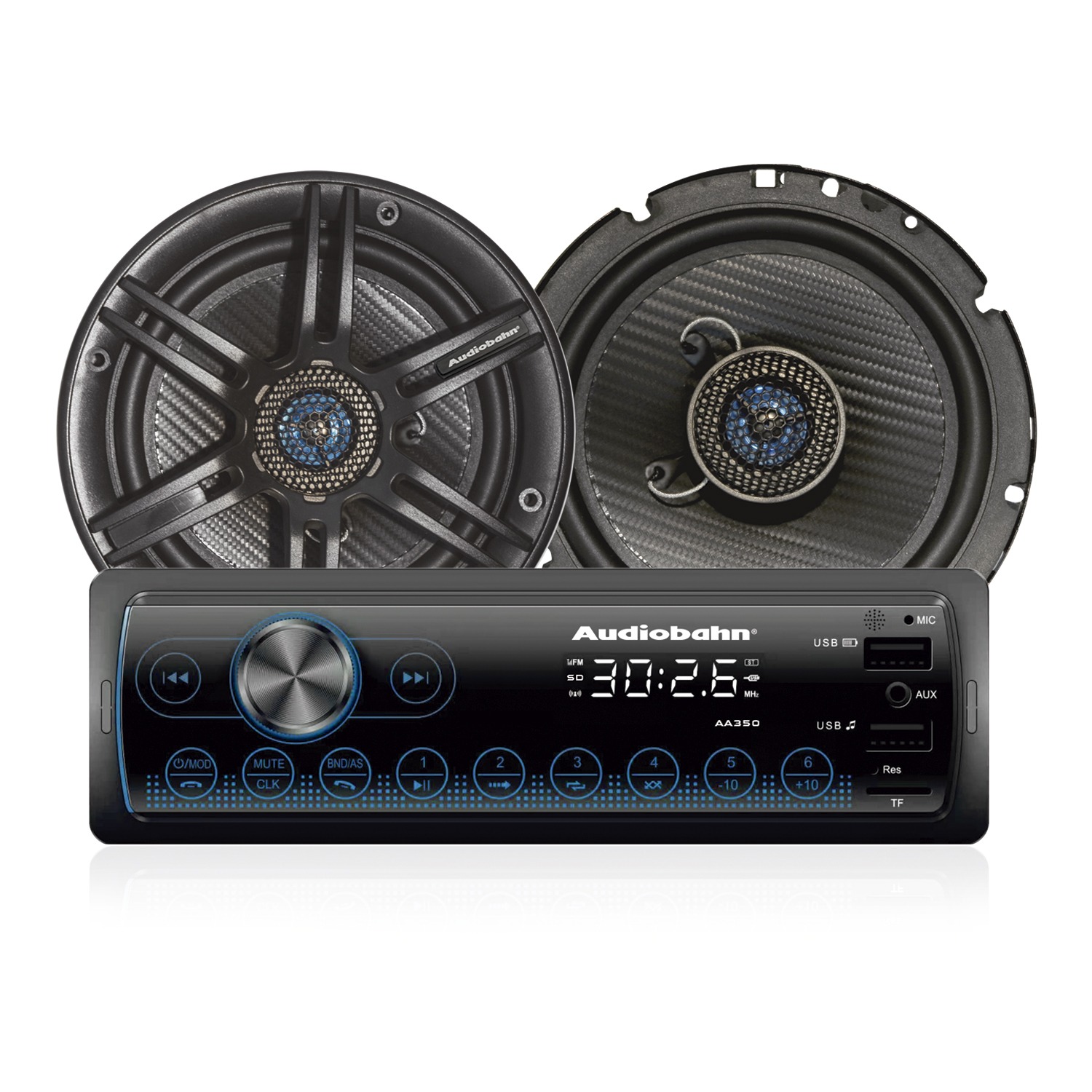 AA400 COMBO - AUDIOBAHN ESTEREO BT + BOCINAS 6.5"