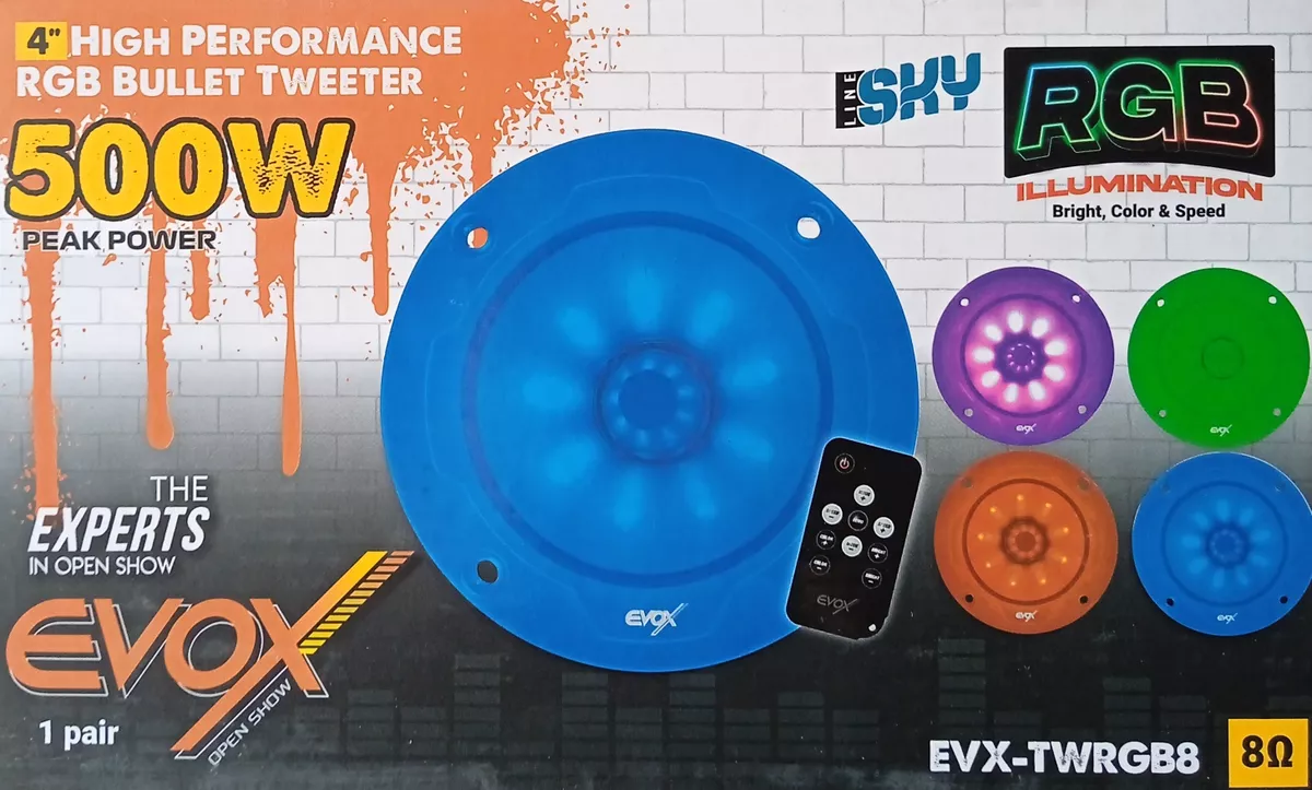 EVX-TWRGB8 - EVOX PAR TWEETER TROMPETA RGB 4" 500W MAX 8 OHMS