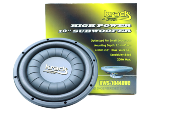 KWS-1044DVC - KRACK SUBWOOFER 10" PLANO DUAL 4 200W