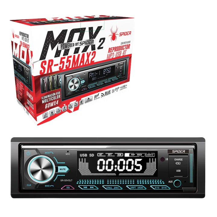 AXEL-009 - STEELPRO ESTÉREO 1 DIN CARÁTULA DESMONTABLE BT USB AUX SIRI