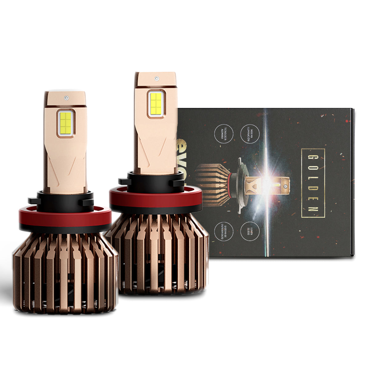 P21H11 - EVOLUM LED H11 GOLDEN 22000 LM CHIP CSP CANBUS