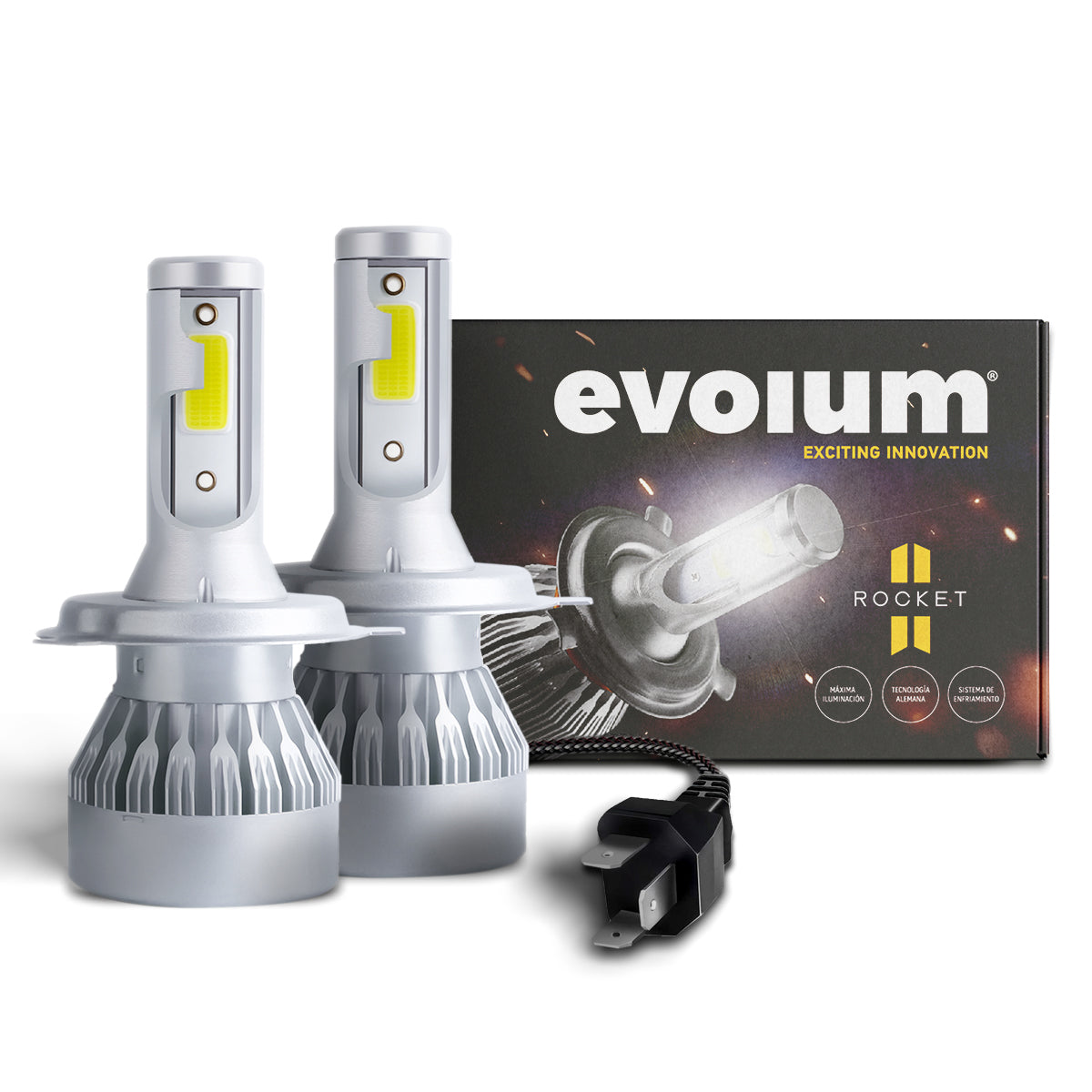 R1H4 - EVOLUM LED H4 ROCKET 8500 LM 6500K CHIP COB CANBUS