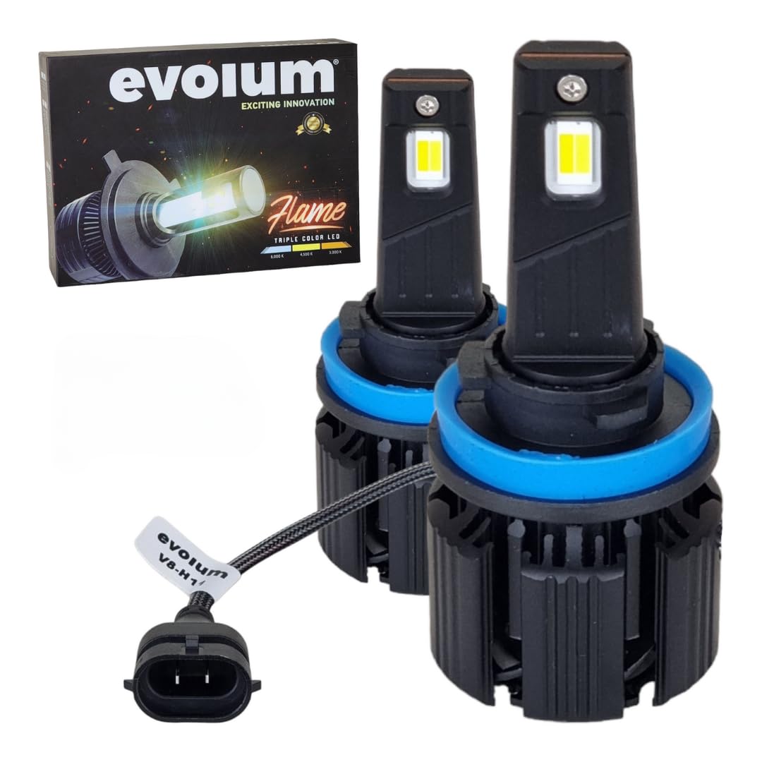 V3H11 - EVOLUM LED H11 FLAME 14000 LM 3 TONOS CHIP CSP CANBUS