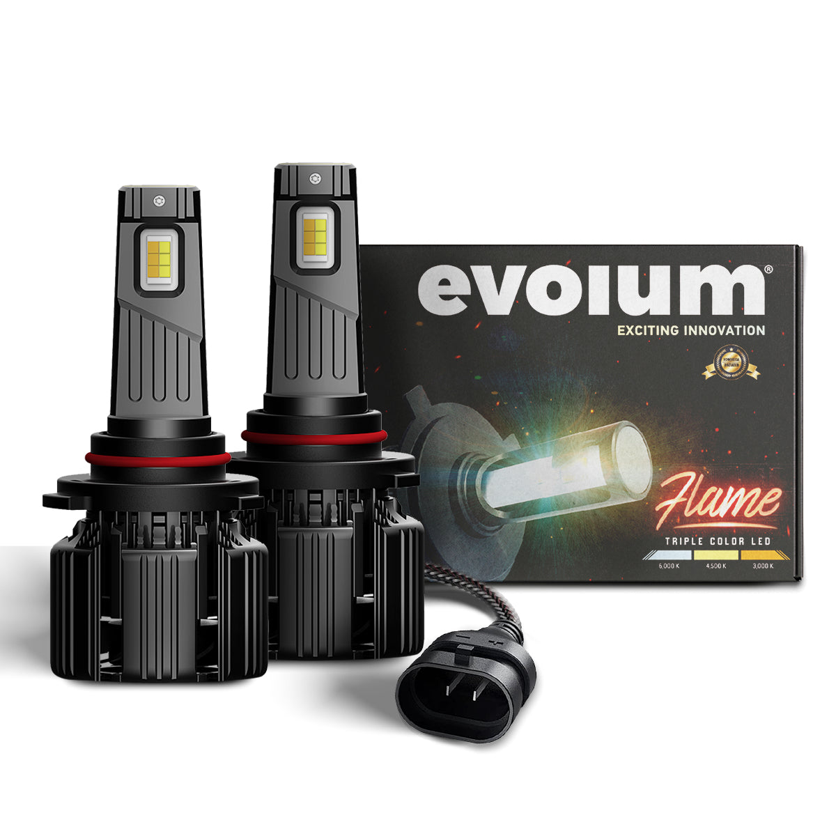 V39006 - EVOLUM LED 9006 FLAME 14000 LM 3 TONOS CHIP CSP CANBUS