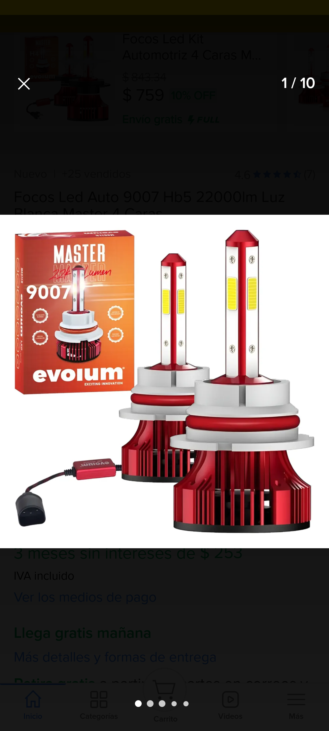 F49007 - EVOLUM LED 9007 MASTER 22000 LM 6500K CHIP COB CANBUS