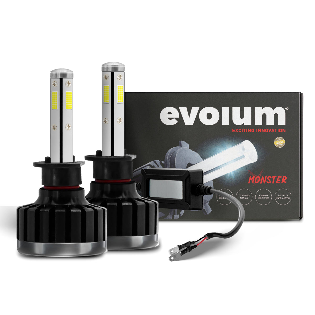 M4H1 - EVOLUM LED H1 MONSTER 12500 LM 6500K CHIP COB CANBUS