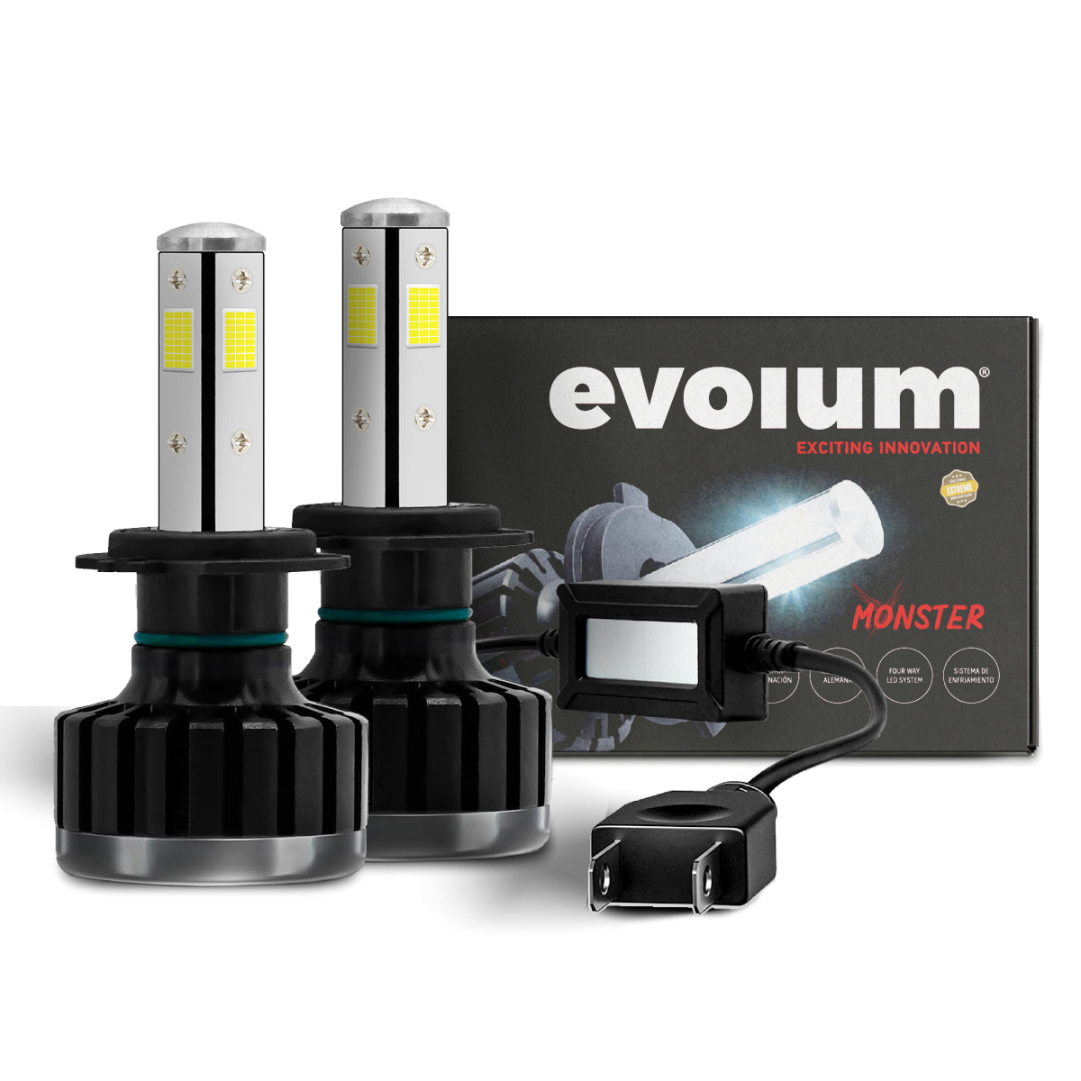 M4H7 - EVOLUM LED H7 MONSTER 12500 LM 6500K CHIP COB CANBUS