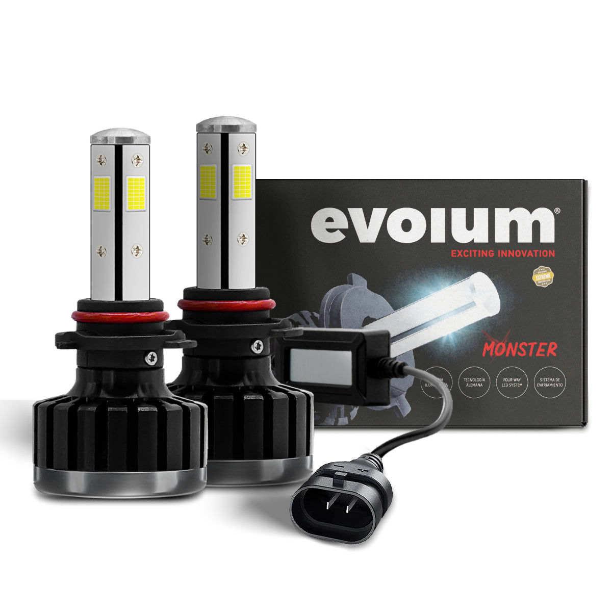 M49005 - EVOLUM LED 9005 MONSTER 12500 LM 6500K CHIP COB CANBUS