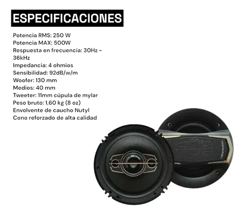 RKS-M6520 - ROCK SERIES PAR DE BOCINAS 6.5" 4 VIAS 500W