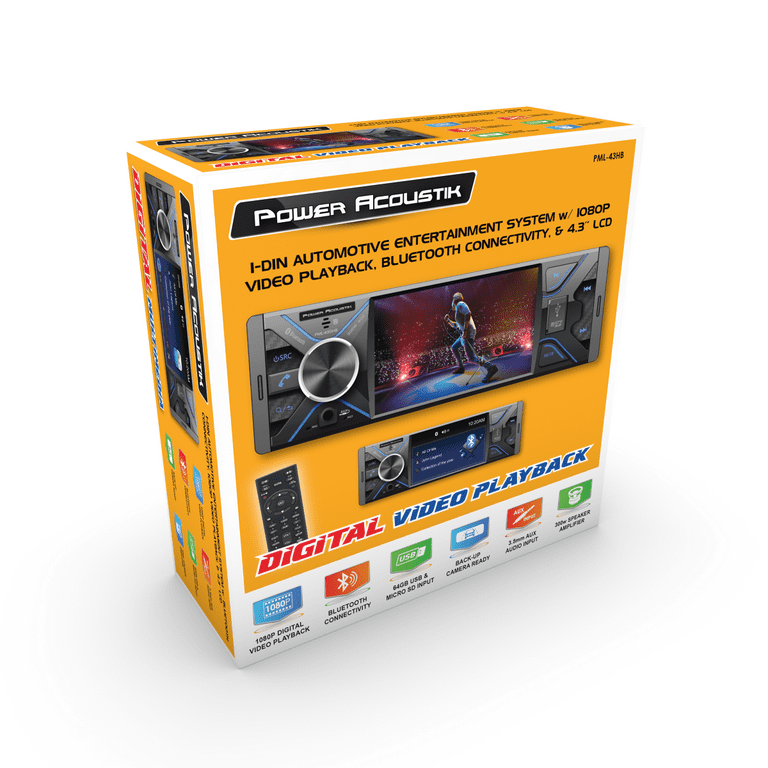 PML-43HB - POWER ACOUSTIK PANTALLA 4" BLUETOOTH USB AUX SD