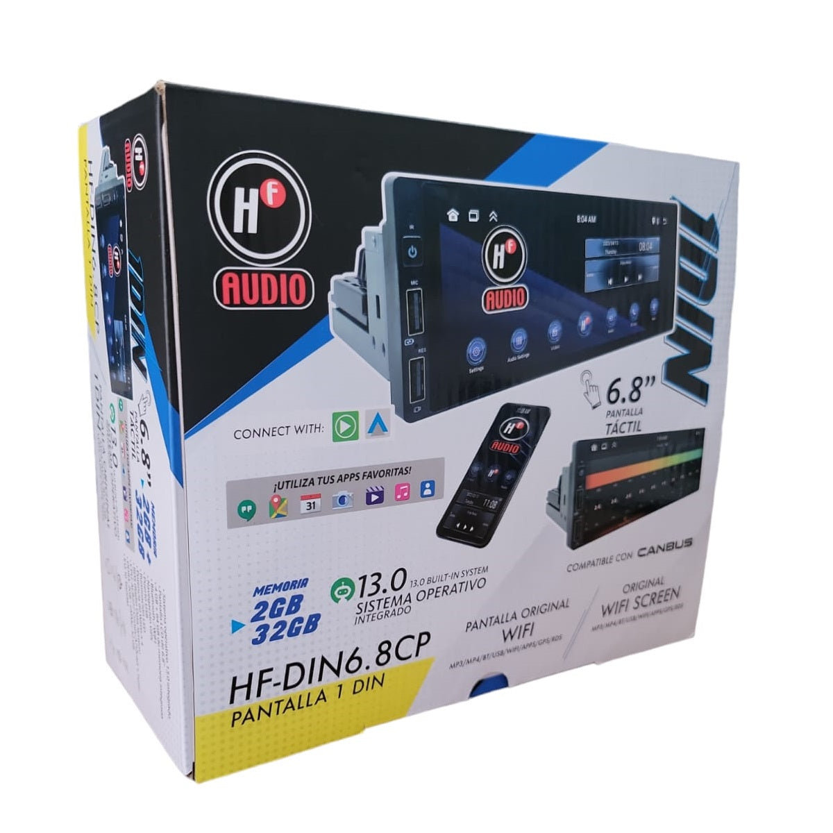 HF-DIN6.8CP - HF PANTALLA 6.8” CARPLAY & ANDROID AUTO INALÁMBRICOS MP4 COMPATIBLE CON CANBUS