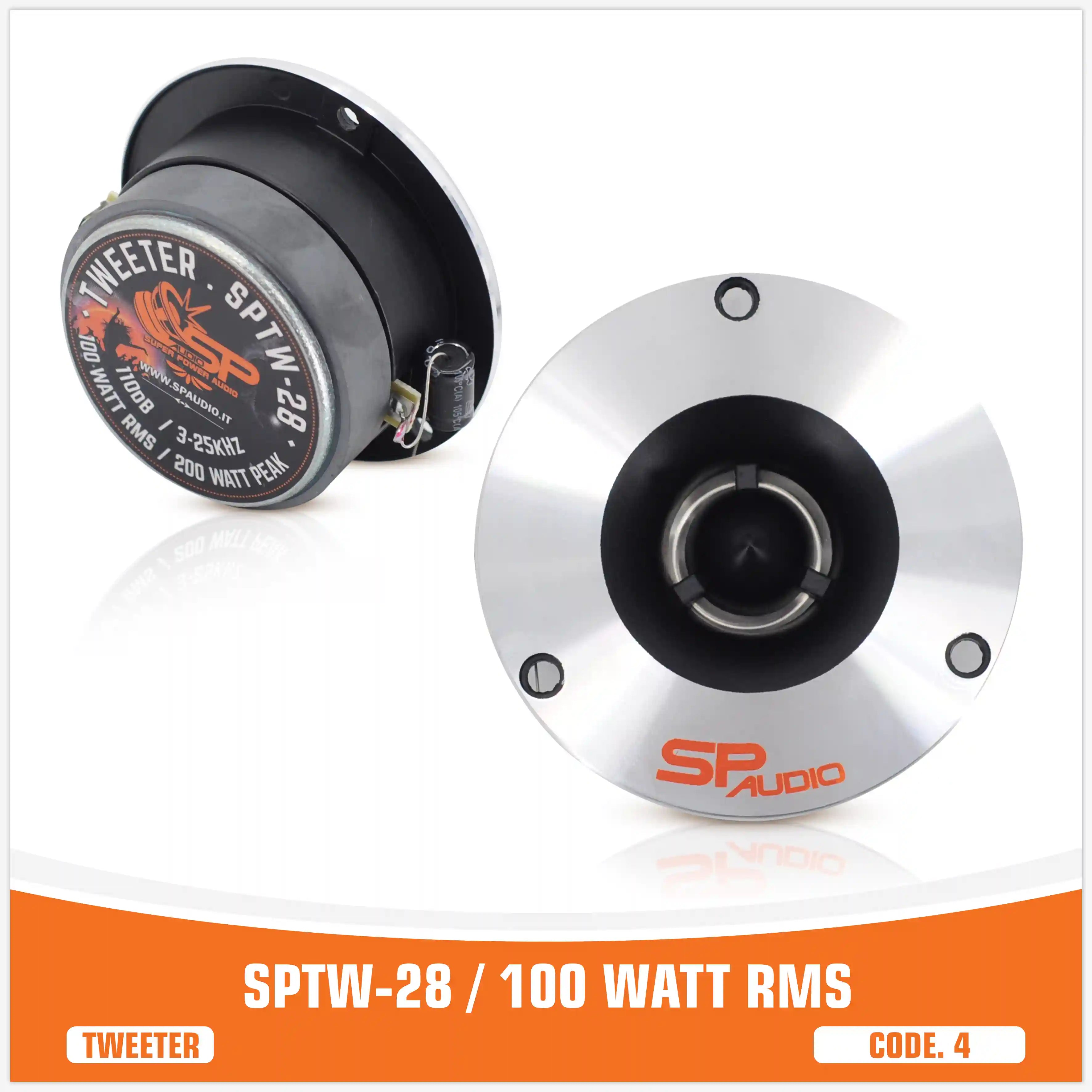 SPTW-28 - SP AUDIO PAR TWEETER BULLET 100W RMS