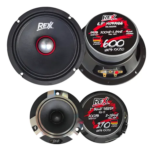 RX-652RX - REXX SET MEDIOS RANGOS 6.5" + PAR BULLET 1" 770W MAX