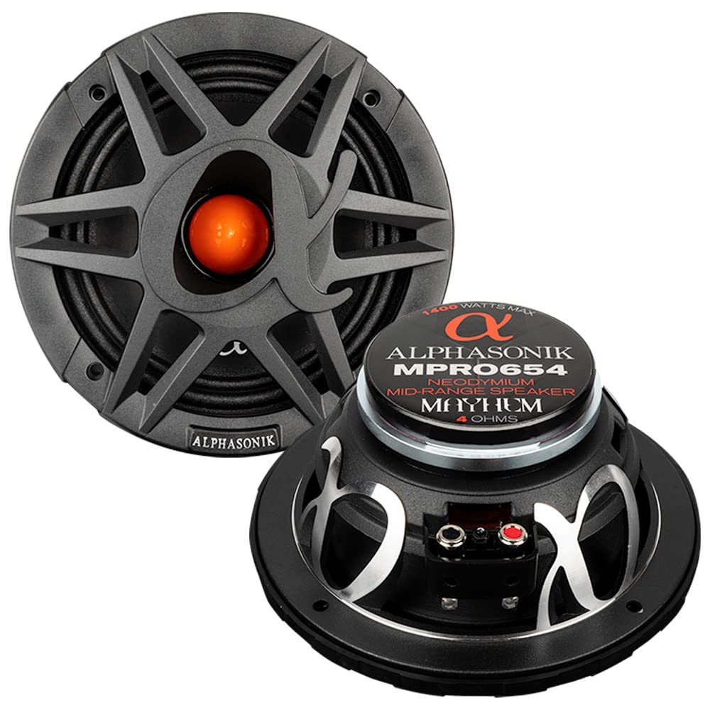 MPRO654 - ALPHASONIK PAR DE MEDIOS RANGOS NEODIMIO 6.5" 350W RMS 4 OHMS