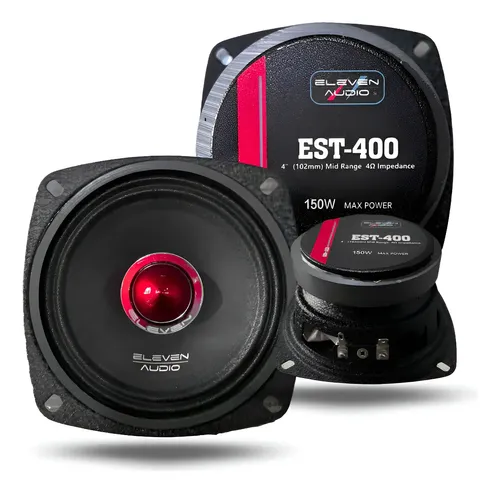 EST-400 - ELEVEN AUDIO PAR DE MEDIOS RANGOS 4” 150W MAX 4 OHMS