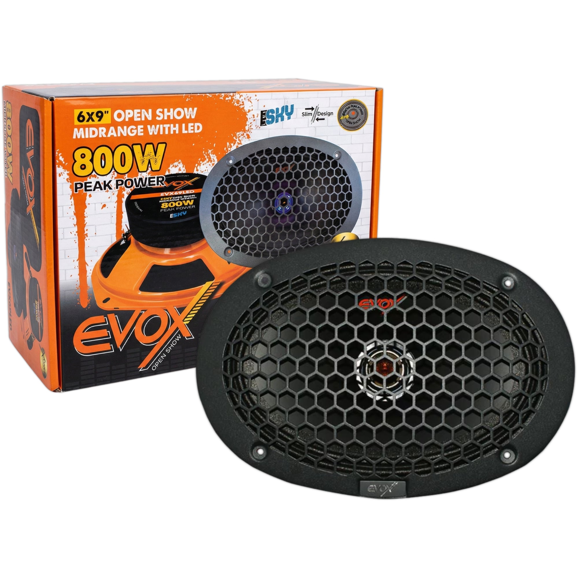 EVX69LED - EVOX MEDIO RANGO CON LED DE 6X9" 400W RMS 800W MAX 8 OHMS