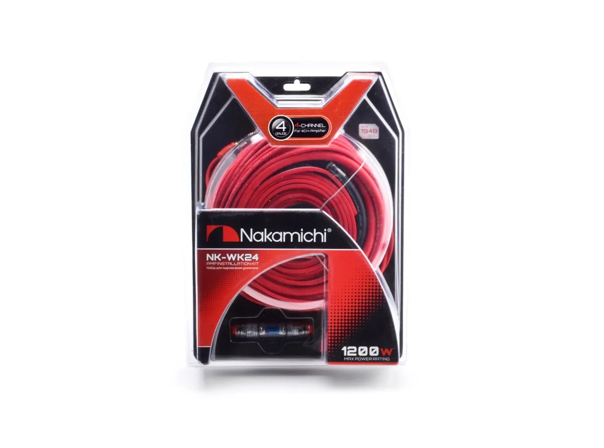 NK-WK24 - NAKAMICHI KIT DE INSTALACION CALIBRE 4 CON 2 CABLES RCA PARA AMPLIFICADOR