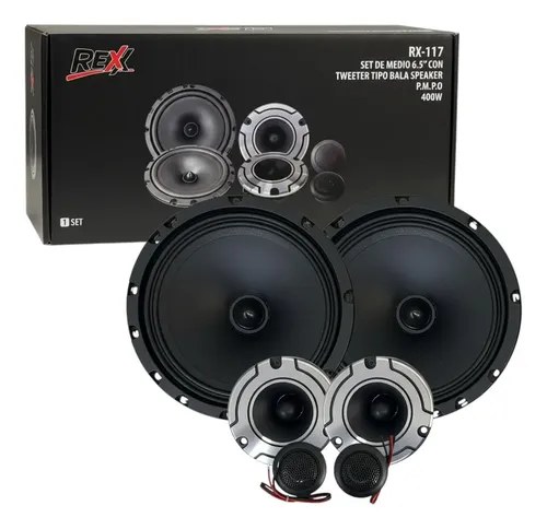 SET OPEN SHOW 2x MEDIOS 6.5" + 2x TWEETER DOMO + 2x TWEETER BULLET