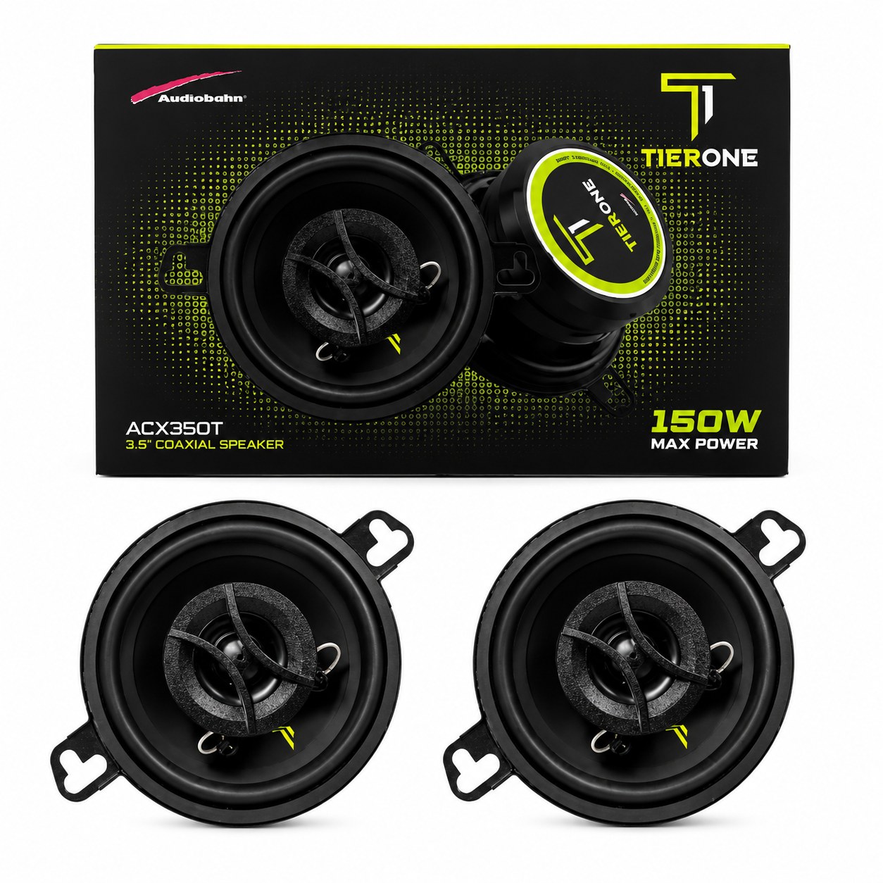 PAR BOCINAS 3.5" AUDIOBAHN ACX350T 2 VIAS 150W MAX TIERONE