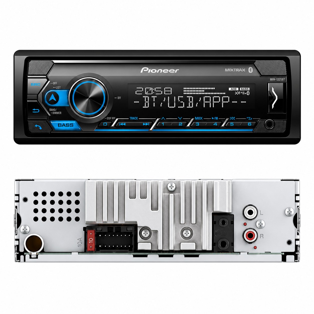 AUTOESTÈREO PIONEER MVH-S325BT 1 DIN CON BLUETOOTH SPOTIFY USB