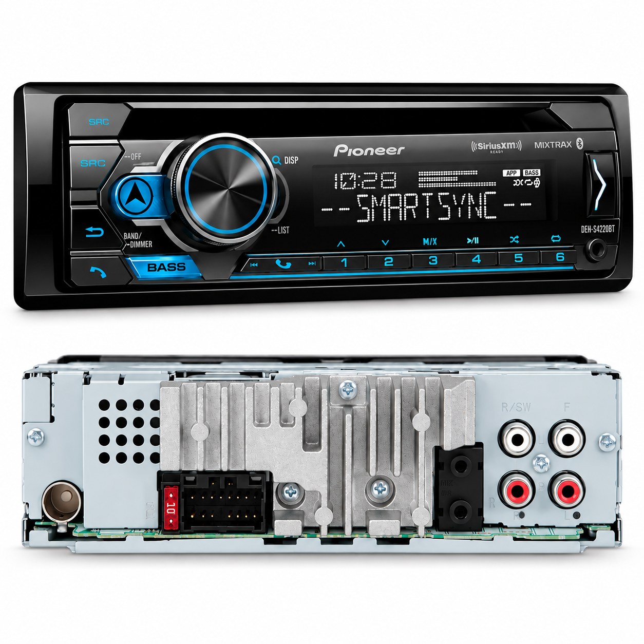 AUTOESTÉREO PIONEER DEH-S4220BT 1 DIN BLUETOOTH USB AUX CON REPRODUCTOR CD