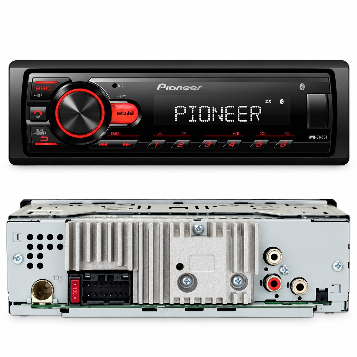 AUTOESTÉREO PIONEER MVH-S145BT 1 DIN CON BLUETOOTH USB AUX
