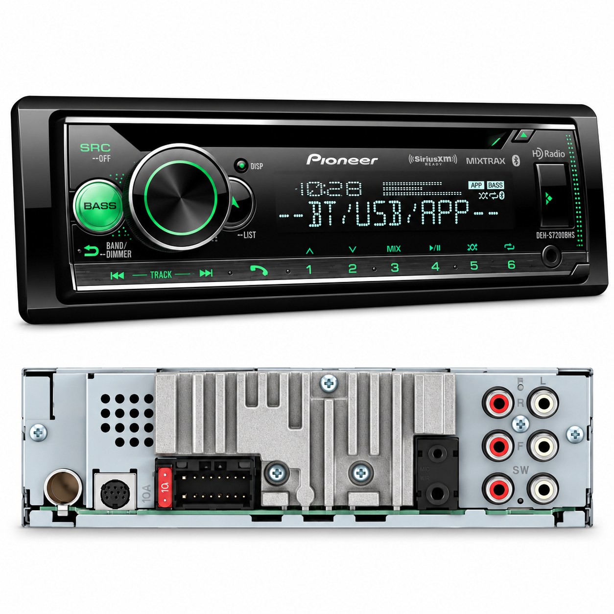 AUTOESTÉREO PIONEER DEH-S7200BHS 1 DIN BLUETOOTH USB REPRODUCTOR DE CD