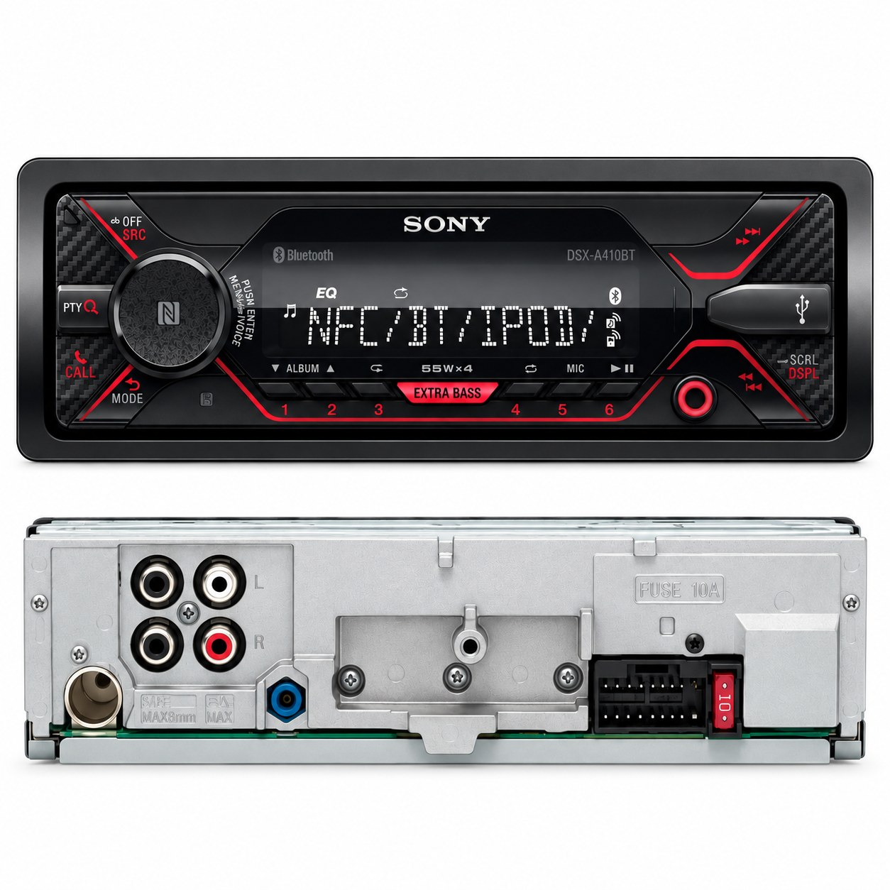 AUTOESTÉREO SONY DSX-A410BT 1 DIN BLUETOOTH USB AUX