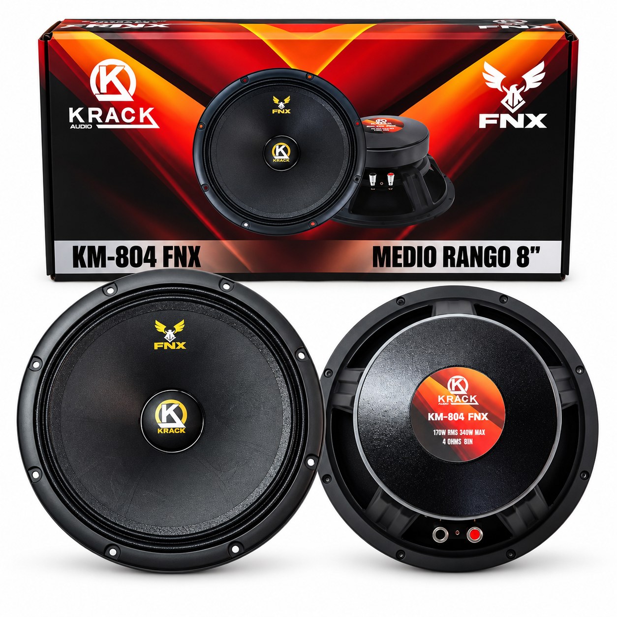 SET DE 2 MEDIOS RANGOS 8” KRACK KM-804FNX 170W RMS
