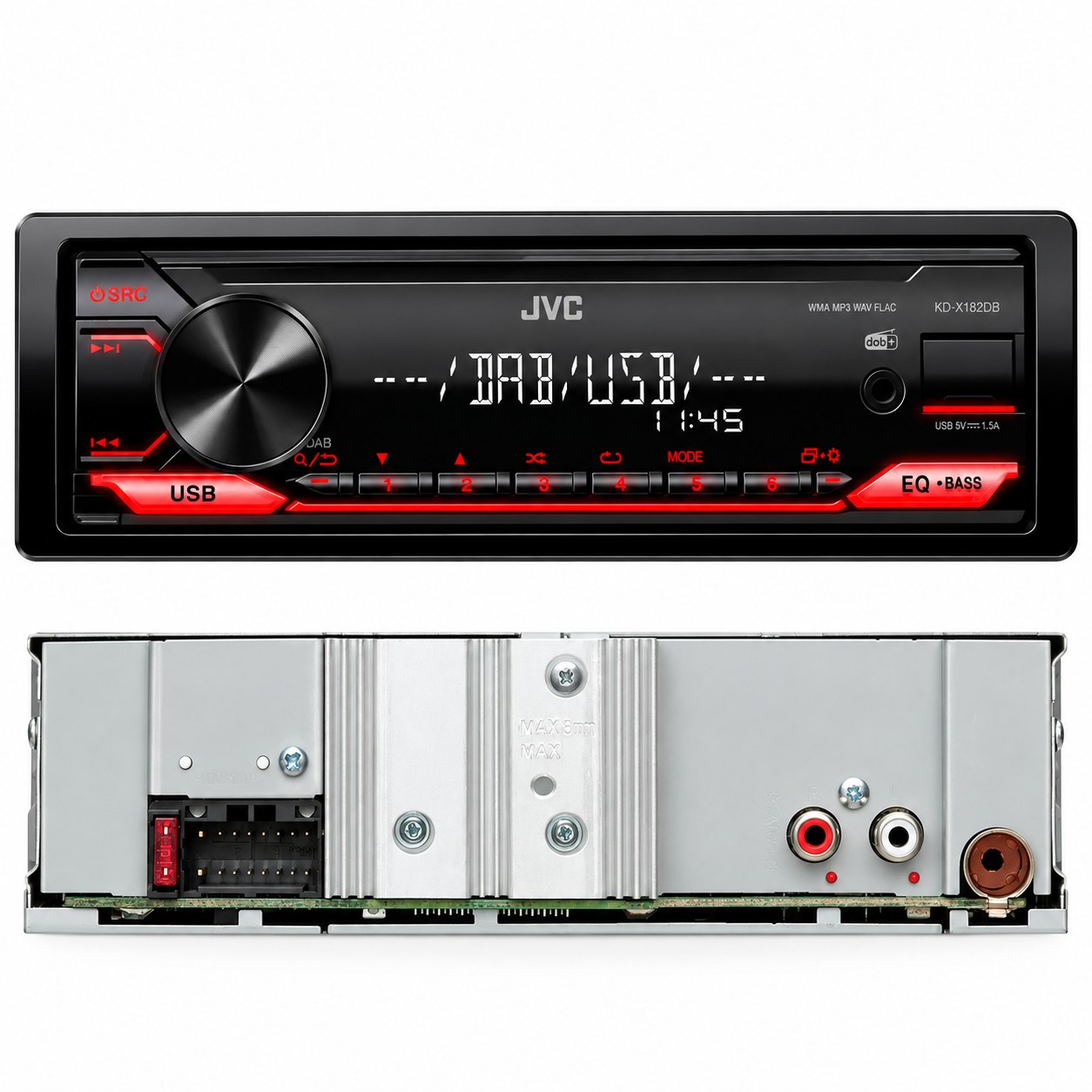 AUTOESTEREO JVC KD-X182DB 1 DIN BLUETOOTH EQ 13 BANDAS 1 PAR RCA