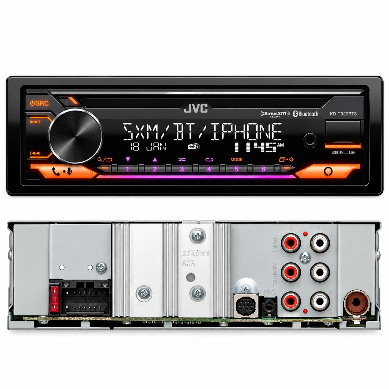 AUTOESTEREO JVC KD-T920BTS BLUETOOTH EQ 13 BANDAS 2 PAR RCA