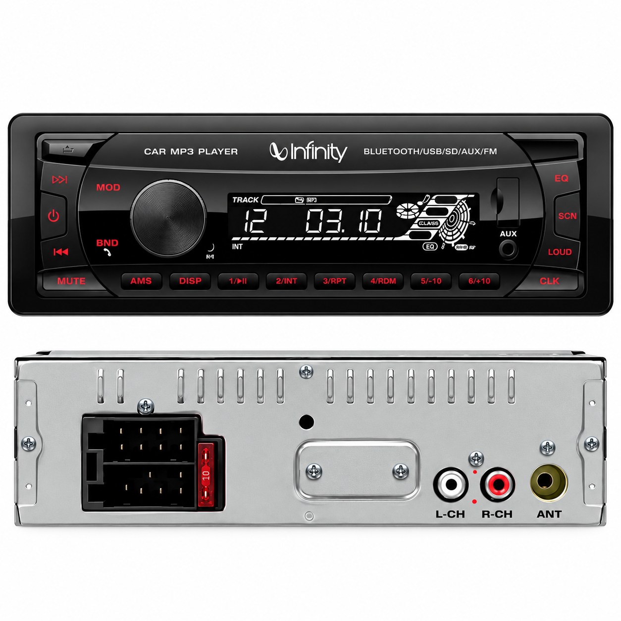 AUTOESTEREO INFINITY ALPHA100 1 DIN BLUETOOTH USB SD 4x50W